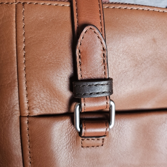 NWOT Vera Bradley Quilted Leather Tote Brown Camel - Picture 3 of 16